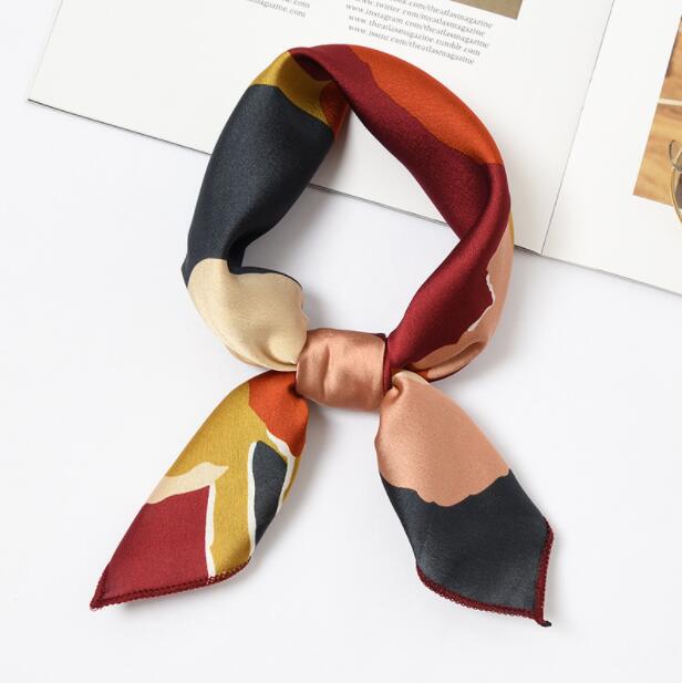 Mode Version coréenne 50x50cm foulards petit foulard poignée sac ruban tout-match hôtesse de compagnie aérienne décoration écharpe cadeau de fête