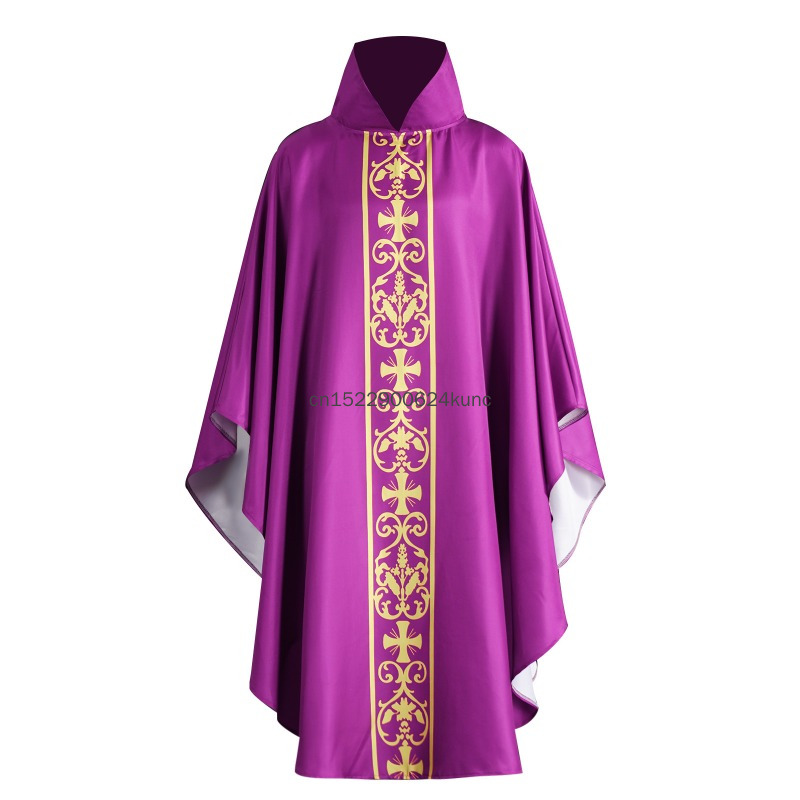 Nouvelle Robe Religieuse Médiévale 2026, Chasuble Vintage d'Église, Uniforme de Prière pour Prêtre, Cape de Fête d'Halloween et de Carnaval pour Adulte