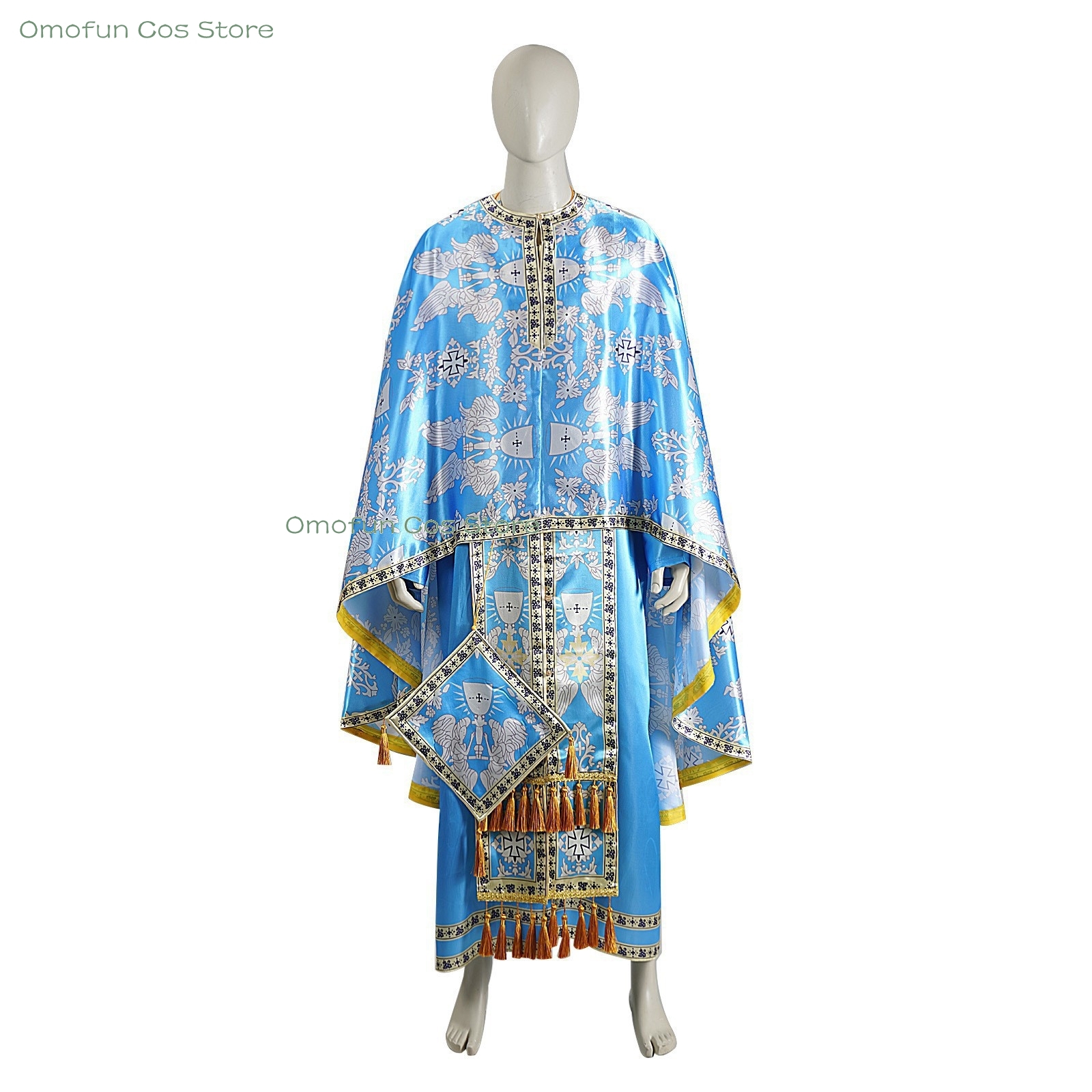 Robes de pasteur en gros Robes médiévales du moyen-orient Capes Costumes de cosplay Vêtements religieux Éléments croisés Couronne Tenue fantaisie