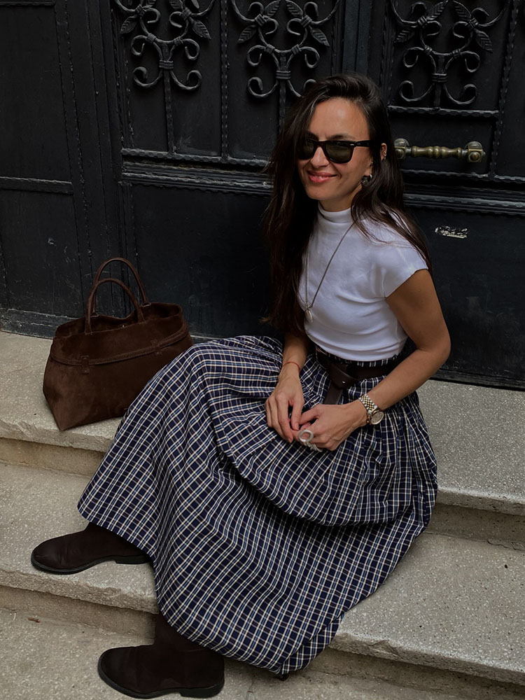 HH femme mode rue Style jupe femmes mode ceinturée Plaid jupe Midi fermeture éclair décontracté jupe longue taille haute Chic jupe plissée
