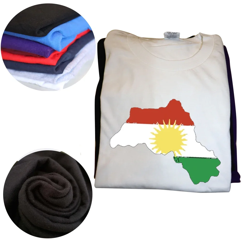 T-shirt manches courtes homme, streetwear, estival et humoristique, en coton, avec image kurde du Kurdistan, cadeau d'anniversaire