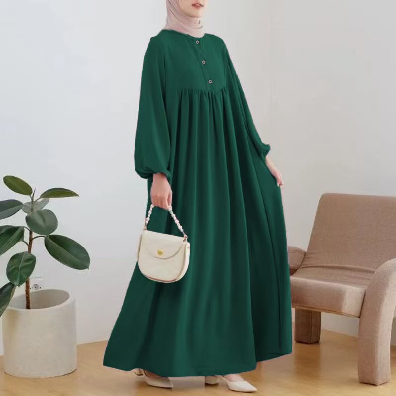Robe longue musulmane pour femmes, mode printemps-automne, couleur unie, ample, décontractée, sans manches, Maxi, Robe Femme