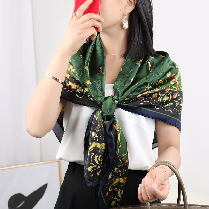 Grand Foulard Carré de 110cm pour Femme, Bandana Musulman, Hijab, 45 Pouces, pour Bureau, à la Mode, Nouvelle Collection Été