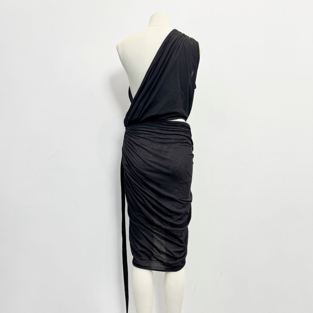 Robe moulante sexy asymétrique sans manches torsadée style gothique pour femme - Collection High Street