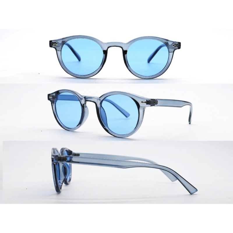 Nouvelles lunettes de soleil rondes vintage pour hommes et femmes, de luxe, avec rivets, anti-reflets, petites lunettes dégradées, pour le voyage