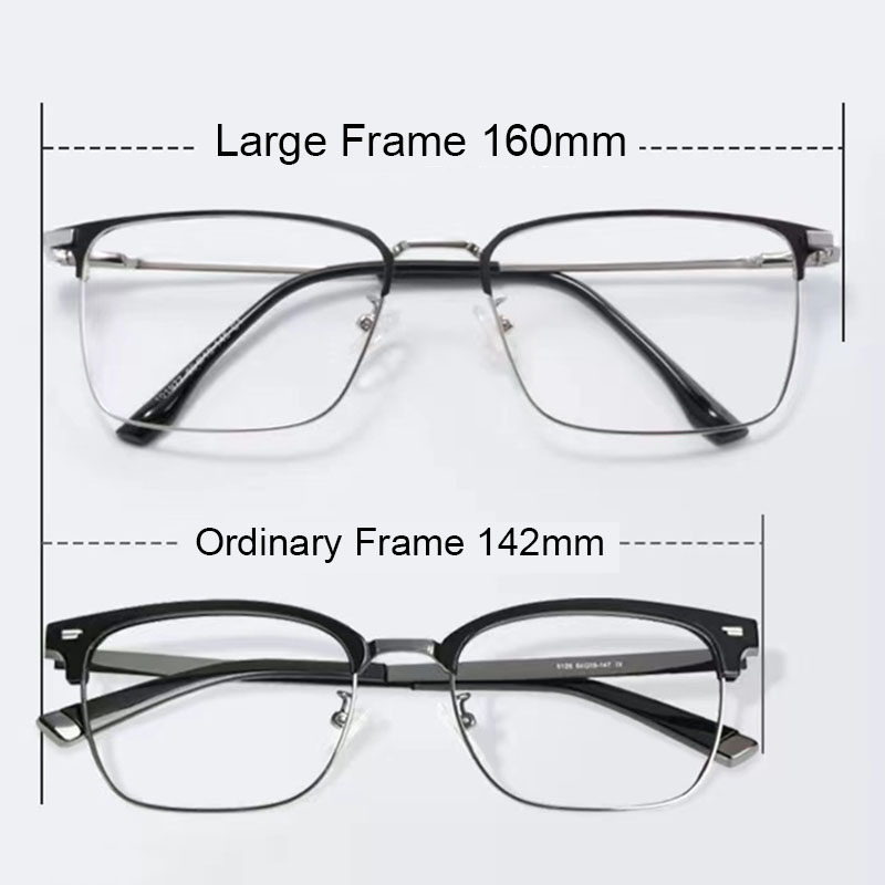 160mm grande taille lunettes cadre hommes grand visage affaires lunettes carrées pour homme ultraléger surdimensionné optique monture de lunettes
