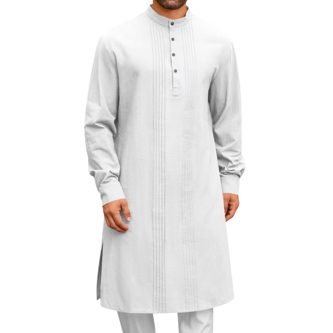 Robe musulmane à manches longues pour hommes, vêtements 100% coton, pull, Kaftan arabe islamique, costume du moyen-orient, dubaï, Abaya, nouvelle collection