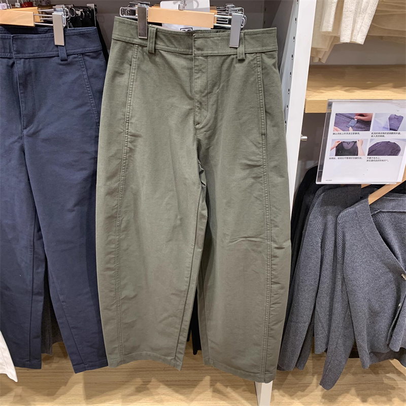 Pantalon droit décontracté pour femme, haute qualité, mode printemps-automne, Streetwear, couleur unie, ample, jambes larges, 2025