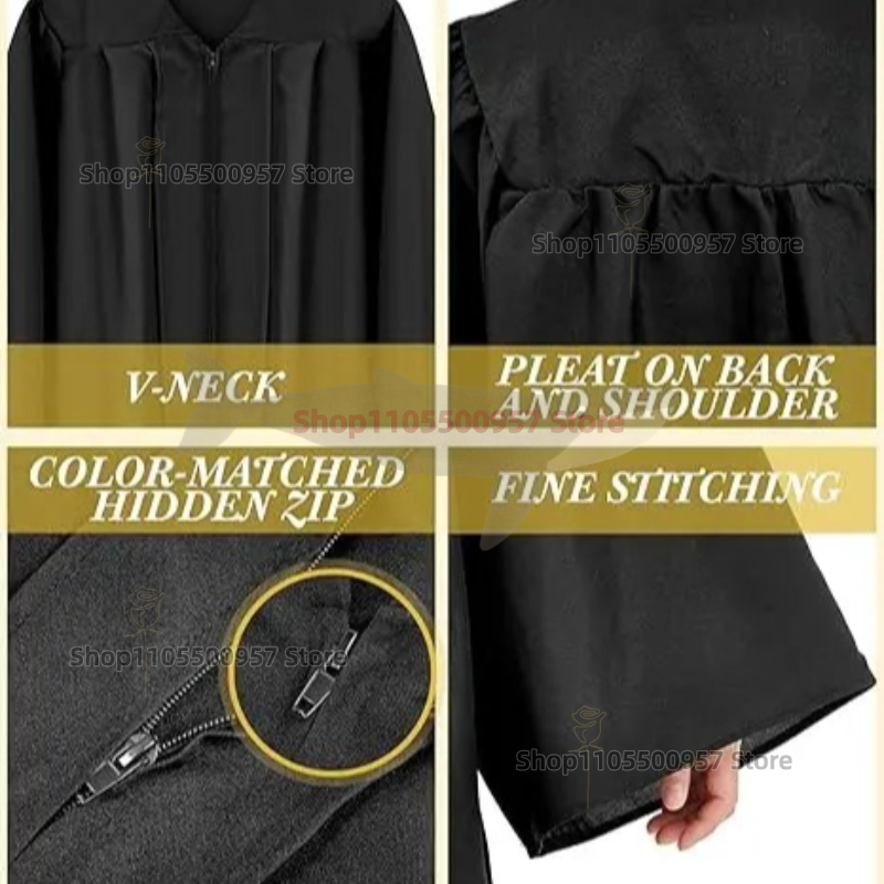 Robes de Chorale Unisexe Noires Mat pour l'Église, Robes de Baptême, de Remise de Diplôme, de Confirmation, de Prêtres et de Juges pour Adultes – Vente en Gros