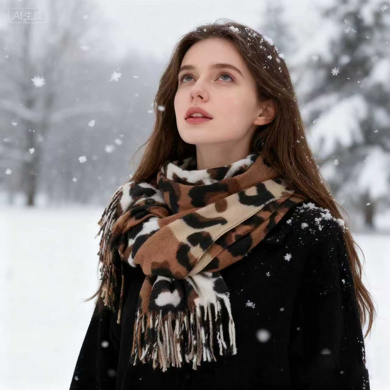 Mode léopard imprimé Pashmina châle écharpe pour femme automne hiver plus chaud casquettes dame longues enveloppes épais Pashmina foulards
