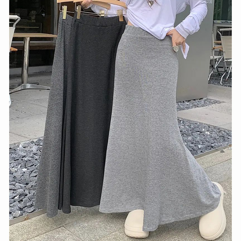 Jupes tricotées classiques pour femmes, rétro, taille haute, ligne a, de styliste coréen, jupes fines en queue de poisson