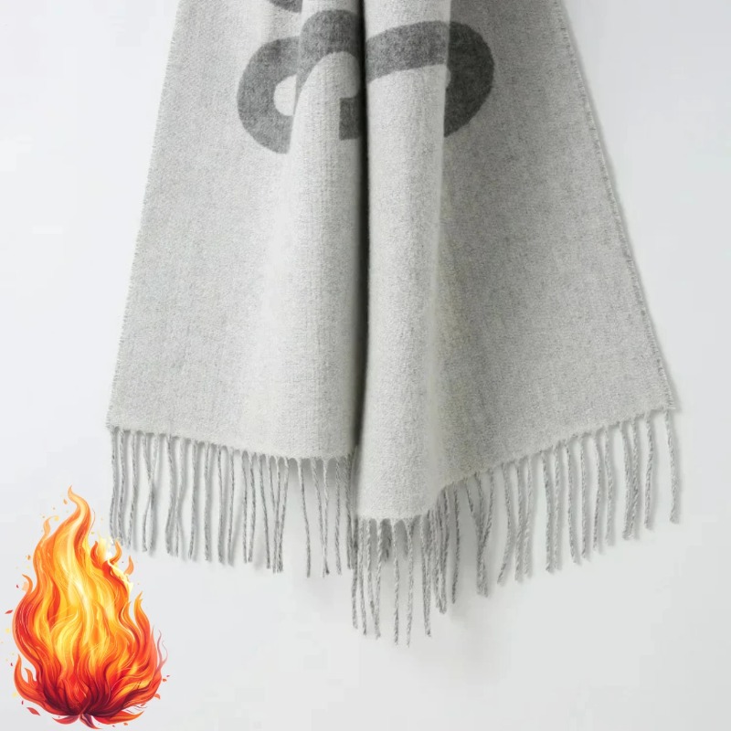 Écharpe 100% laine pour femmes, marque de luxe, écharpe d'hiver épaisse et chaude, monogramme, châle en cachemire de haute qualité pour femmes.