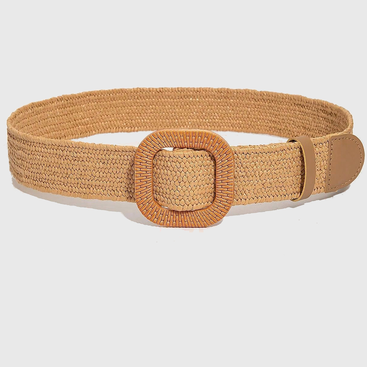 Nouvelle ceinture en coton, lin et PP tressé, ceinture décorative de style coréen à boucle ronde et carrée pour robes et hauts longs