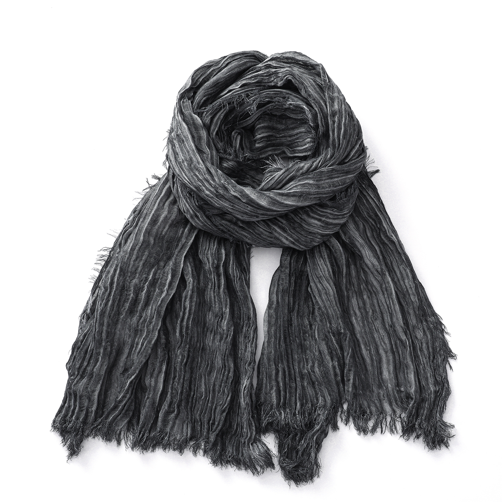 Écharpe en coton et lin froissé pour hommes et femmes, foulard chaud noir doux, châles enveloppants, accessoires masculins, automne hiver