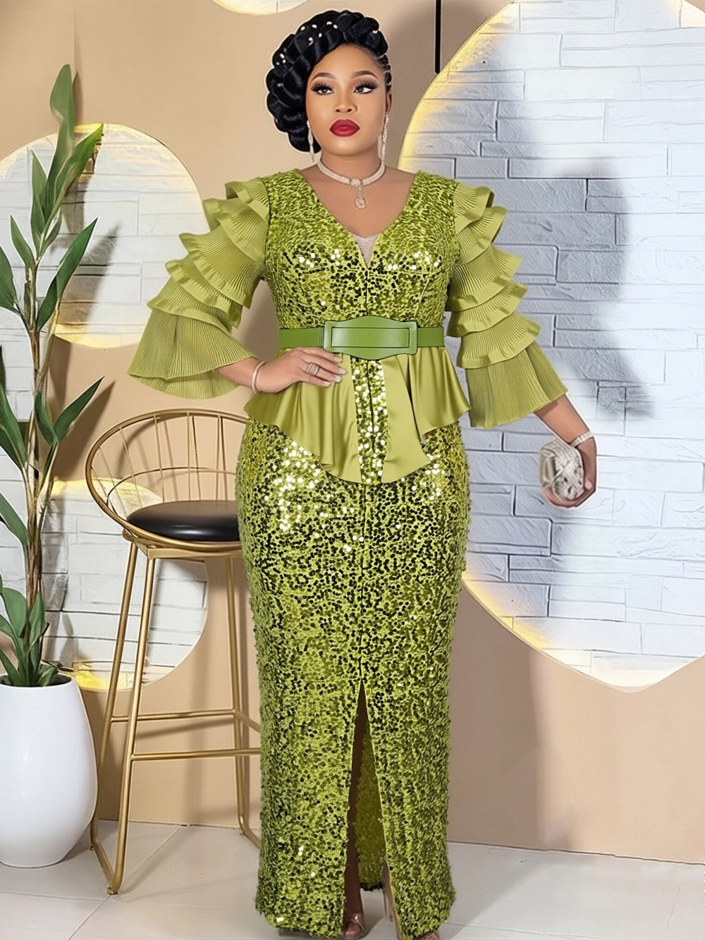 Femmes élégantes luxe robes à paillettes turquie africain Dashiki vêtements Robe sirène fête bal robes de soirée Robe Africaine Femme