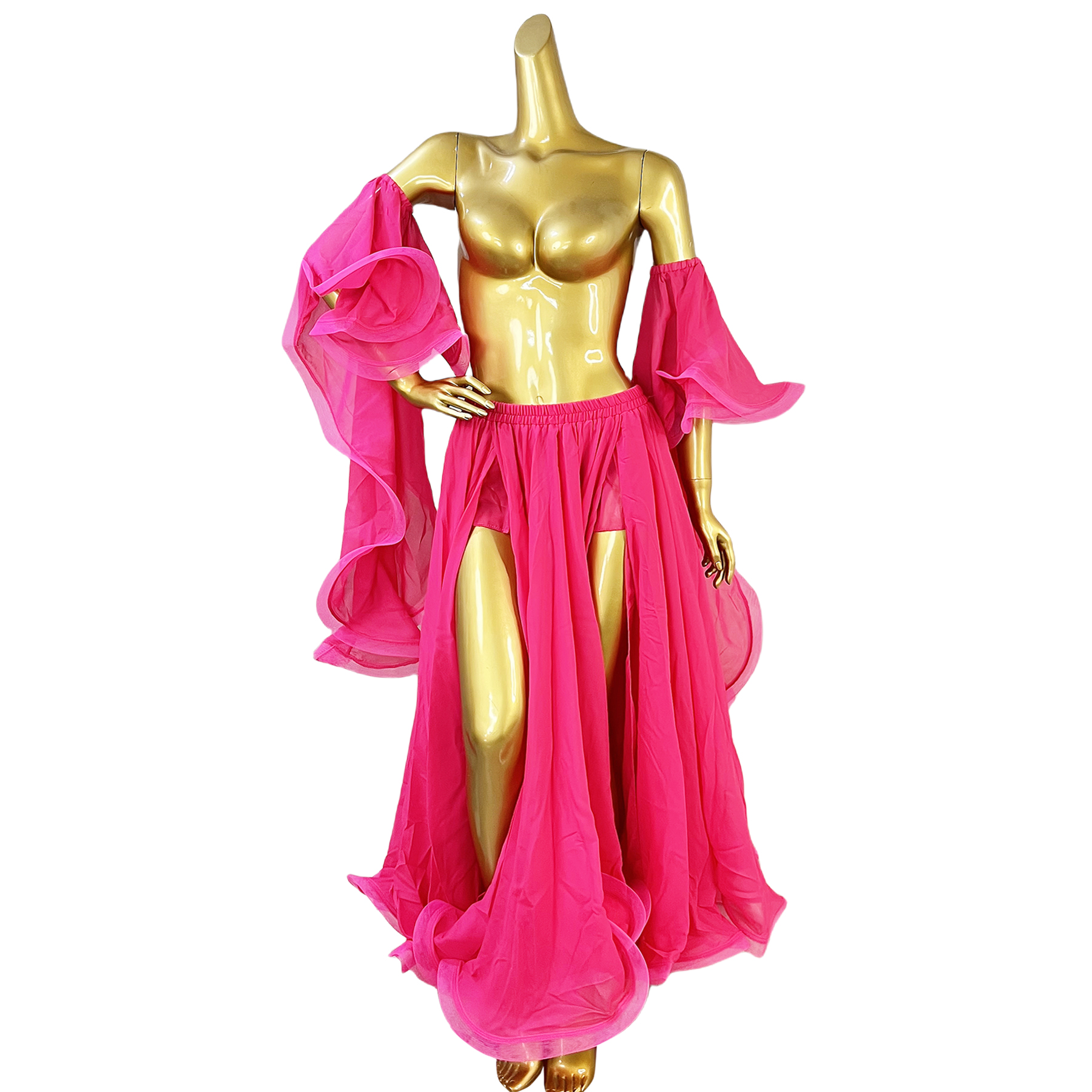 Costume de brevdu Ventre en Mousseline de Soie pour Femme, Brassard, Manches, Jupe, Robe, Accessoire de Performance, Vente en Gros