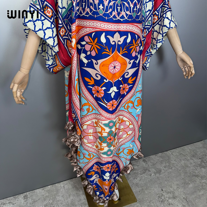 WINYI femme musulmane robes élégant caftan robe de soirée moyen-orient femme caftan ample abaya dubaï luxe imprimé Caftan maillots de bain