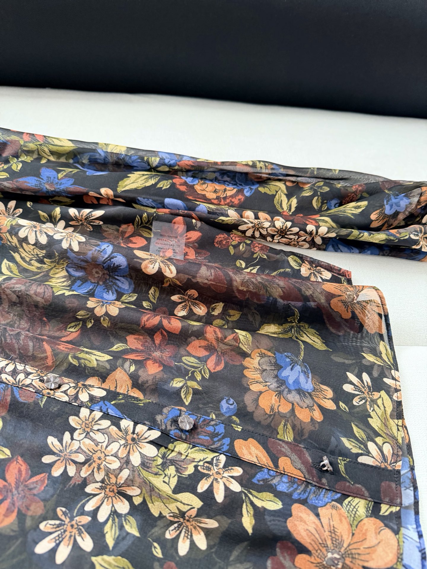 Chemisier à manches longues en soie 100% à imprimé floral de style bohème pour femmes
