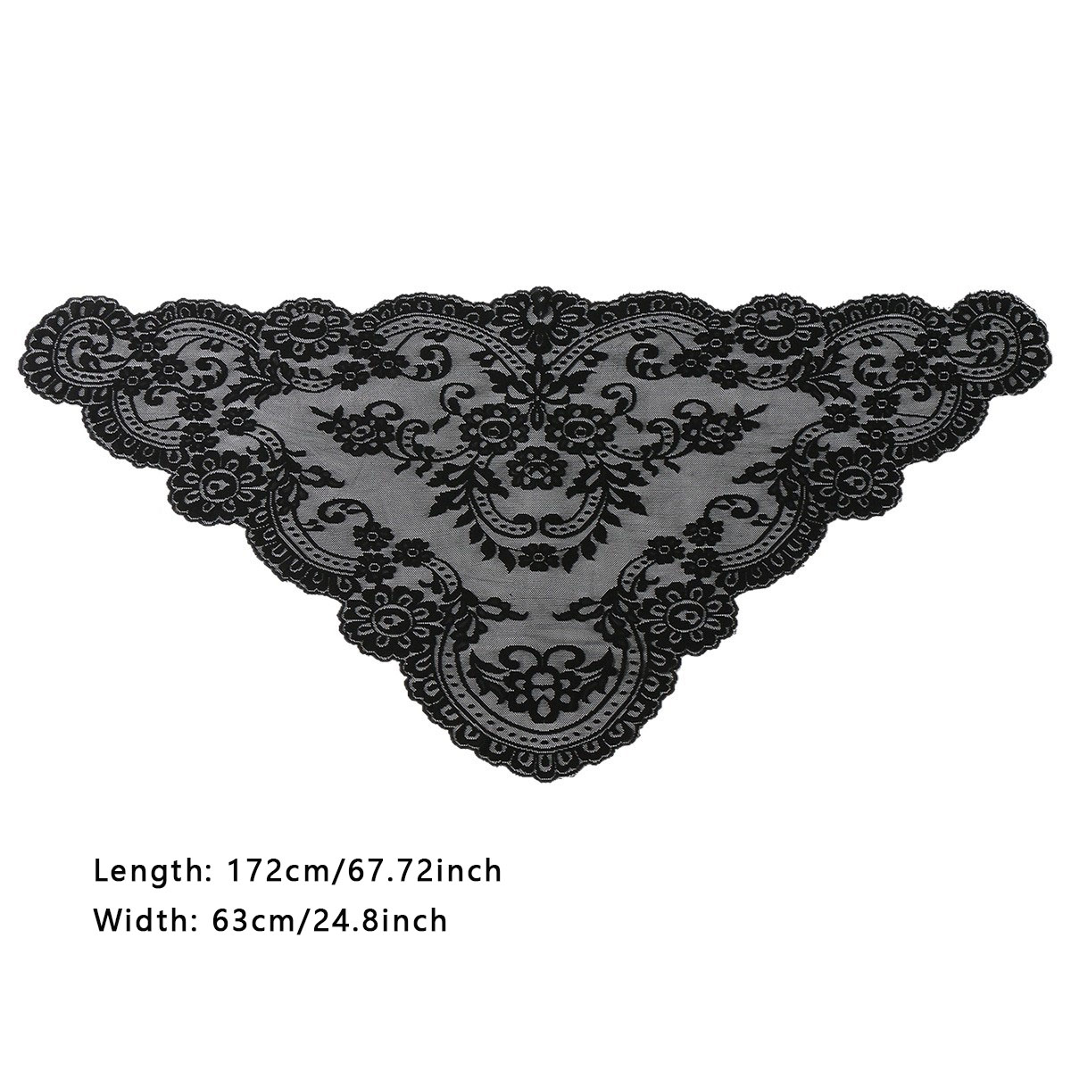 Châle triangulaire en dentelle pour femme, vêtement d'extérieur respirant à motif floral ajouré, écharpe rétro française, polyvalent pour le quotidien et les mariages