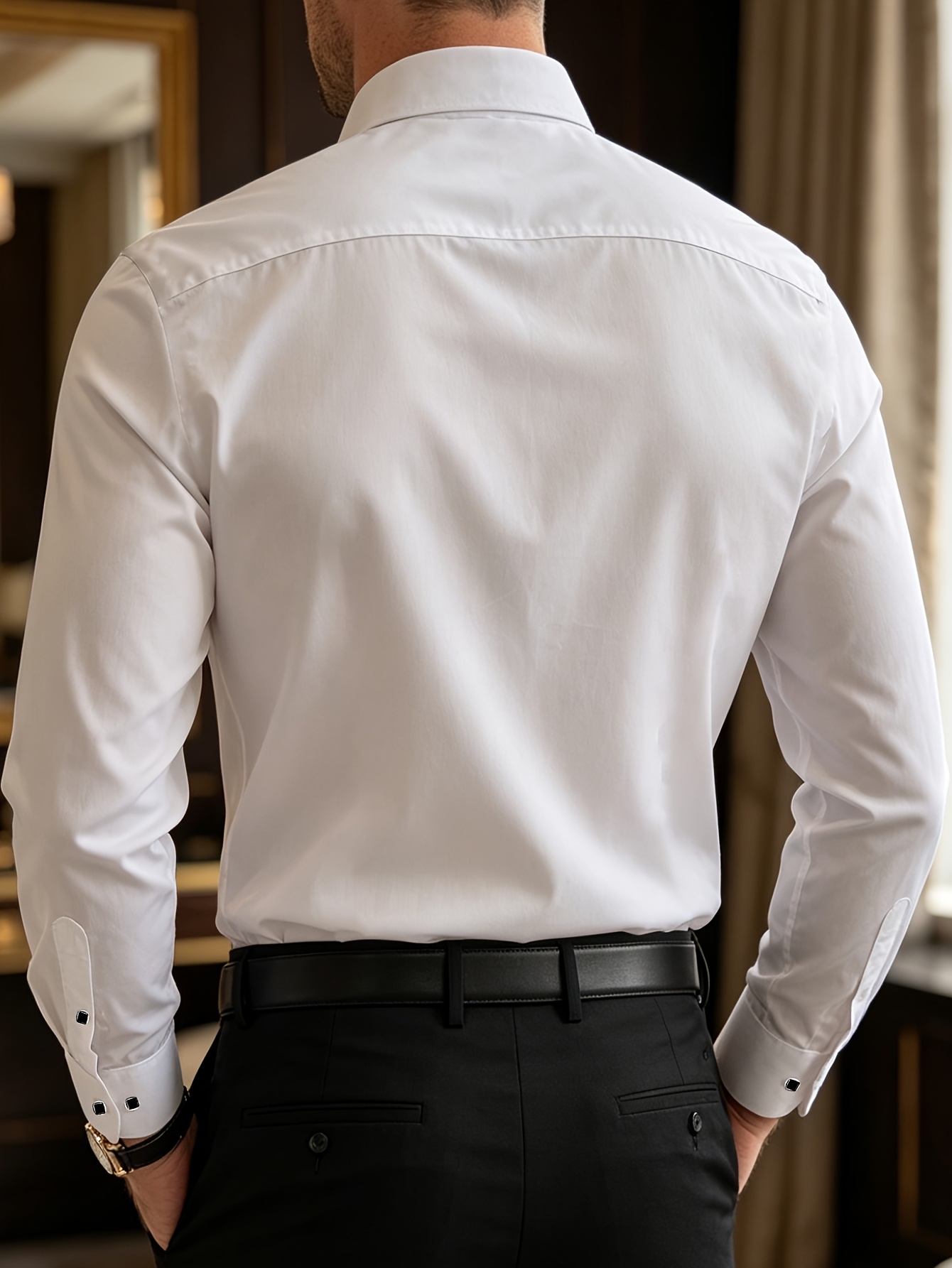 Chemise de smoking blanche pour homme FGKKS, nouvelle chemise de luxe à manches longues, élégante et décontractée, pour banquet, élastique, sans plis, chemise de cérémonie pour homme