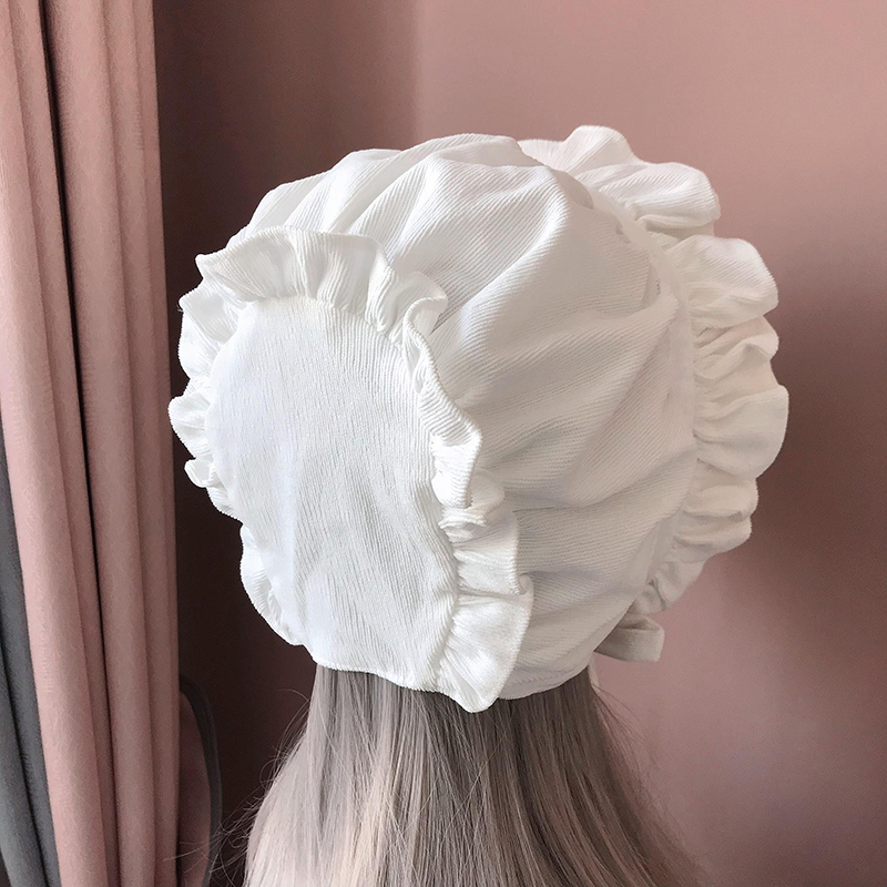 Chapeau de demoiselle, accessoires de Costume de Cosplay Lolita pour fille, à volants rétro réglables, chapeaux solides pour femmes, casquette de Village de Style victorien