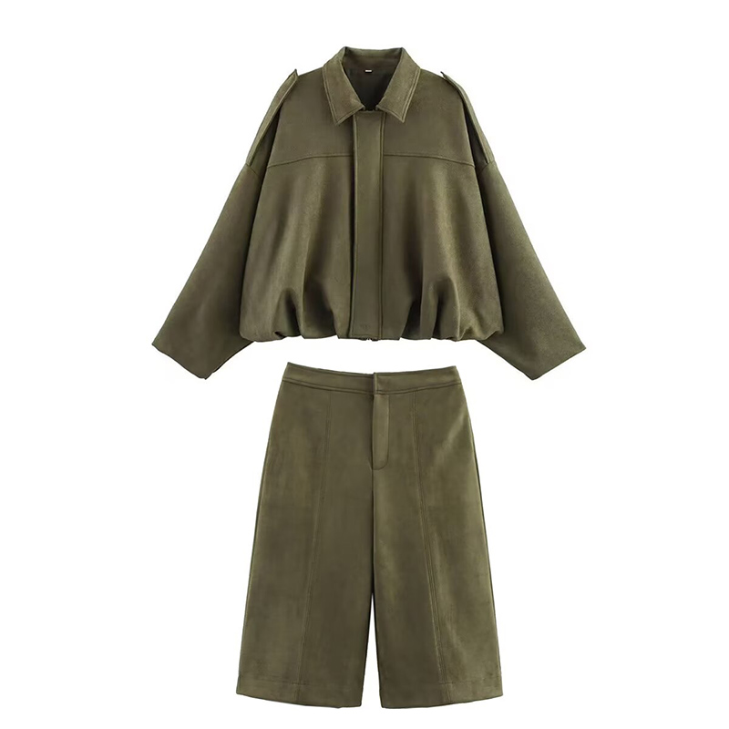 Femmes taille haute décontractée Shorts et mode ample à manches longues vestes manteaux femme deux pièces ensembles femmes tenue