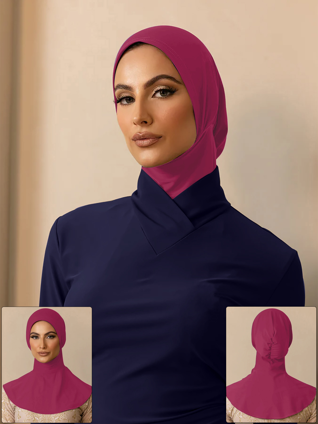 Foulard à la mode pour femmes musulmanes modernes, 1 pièce, bain d'été, Hijab, Turban instantané pour femmes, conception de cou étendue ﻿