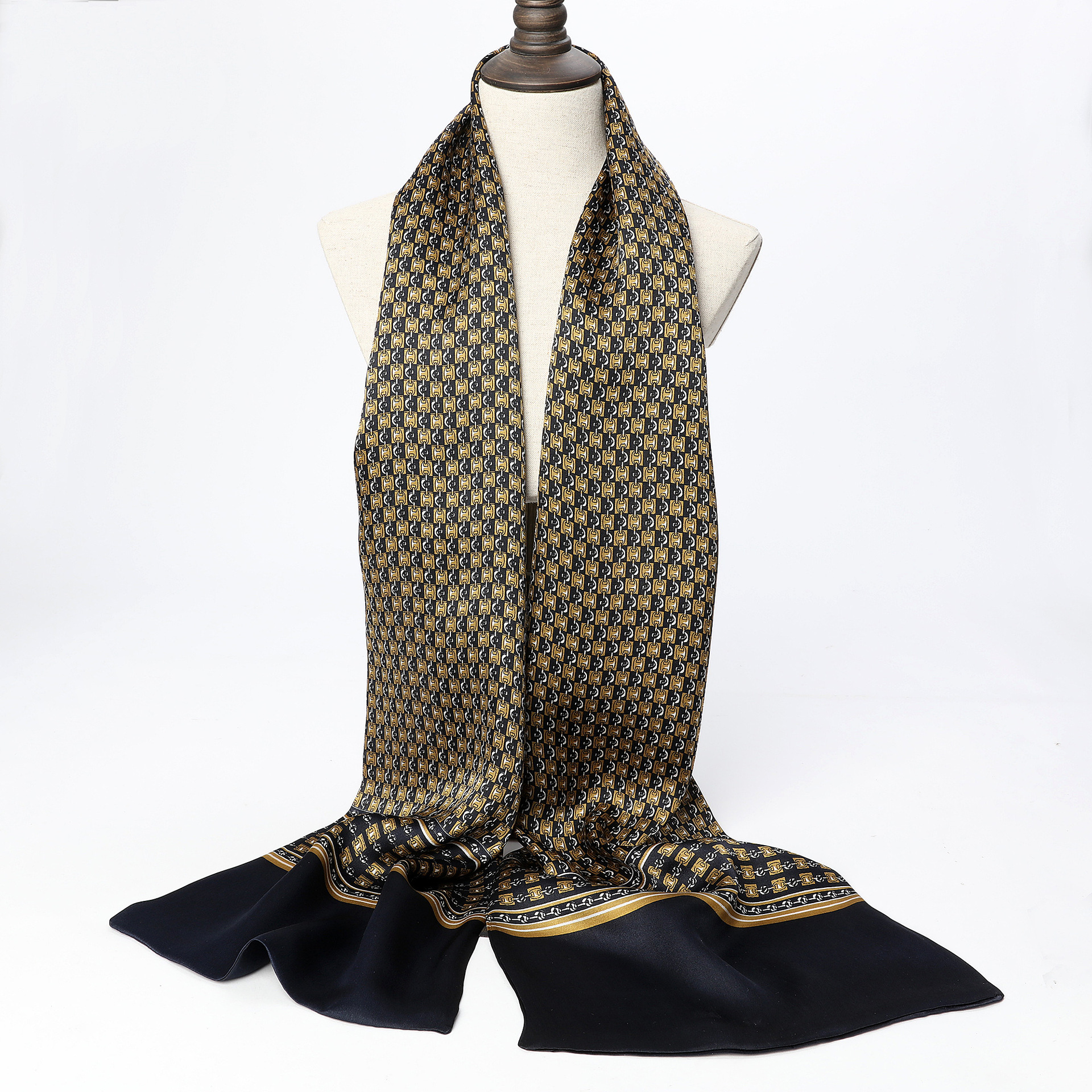 DANEllyISI-Foulard de cou pour hommes, écharpes de styliste, mouchoir naturel