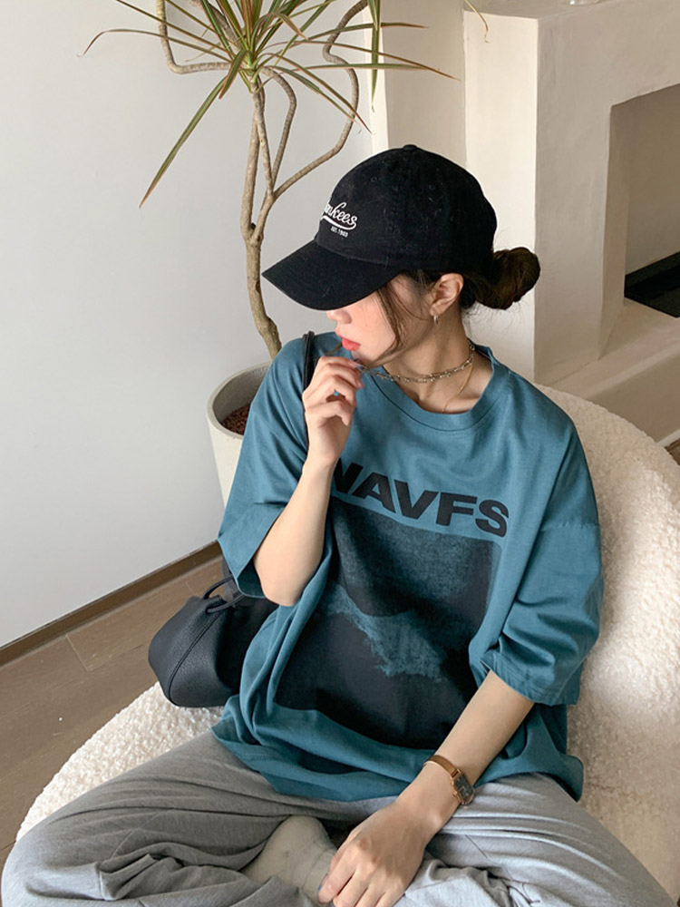 T-shirt manches courtes femme blanc, streetwear estival et créatif, Harajuku