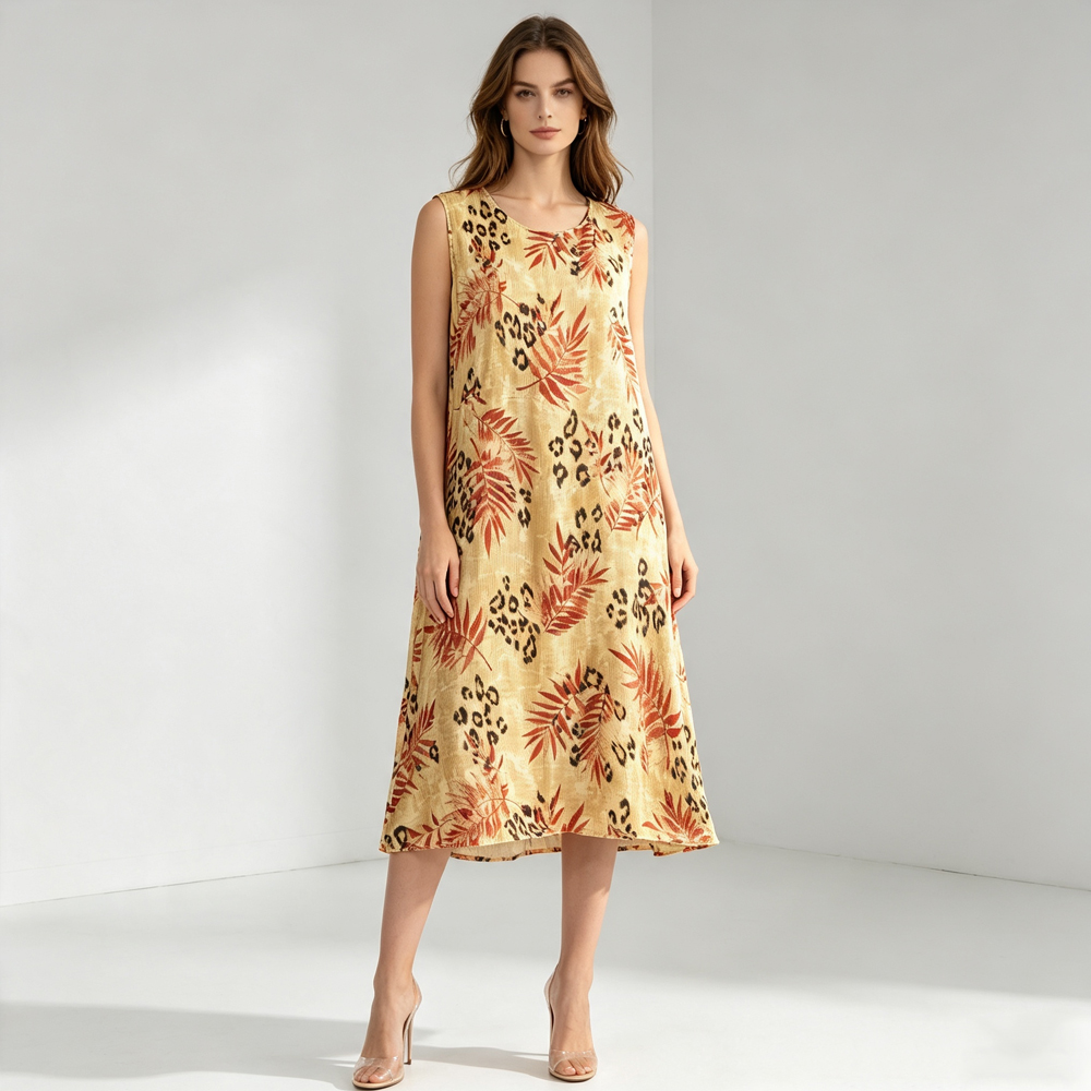 Robe sans manches à col rond en crêpe de soie de mûrier 100 % naturelle, couleur dégradée simple, grande taille, douce pour la peau