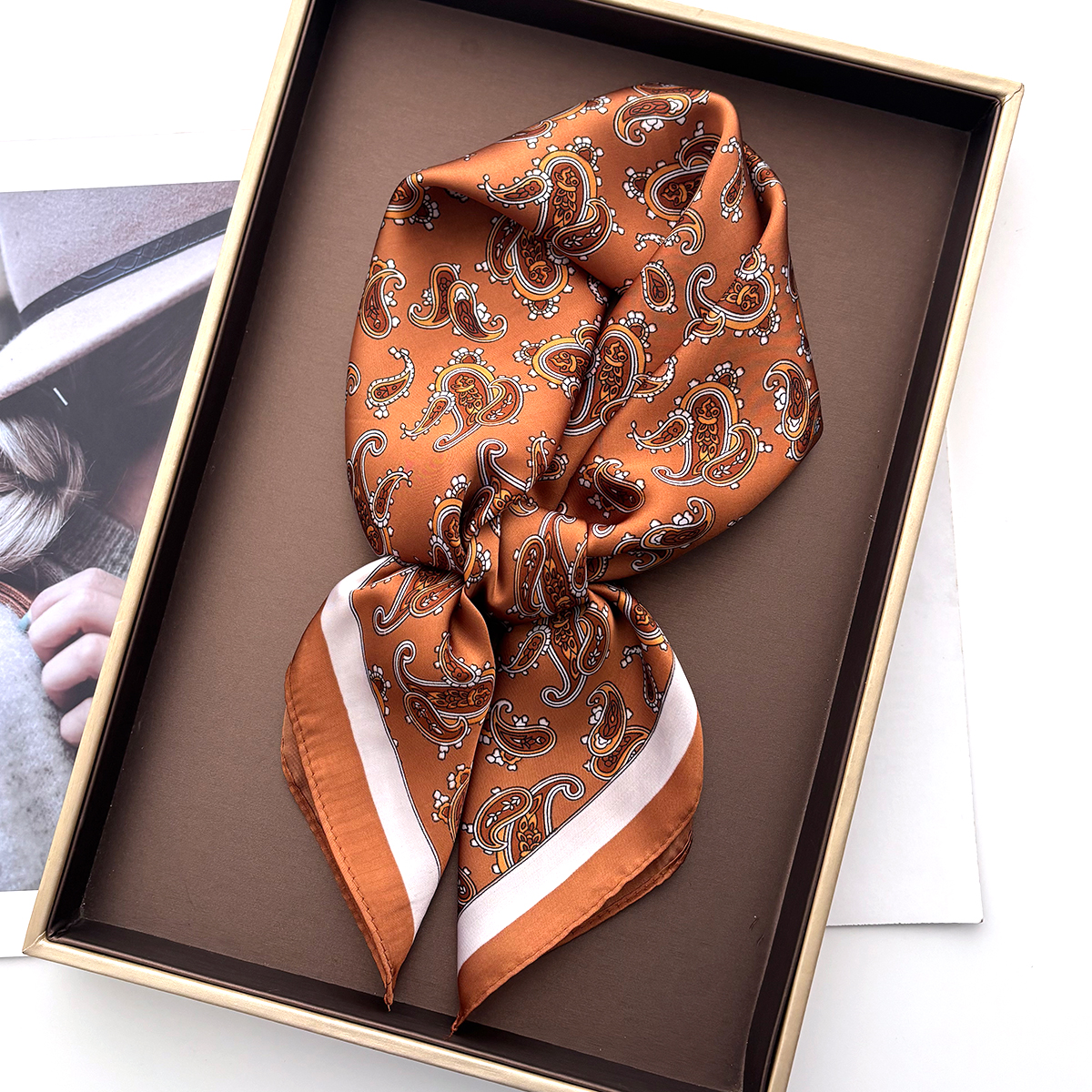 Écharpe de luxe à imprimé cachemire pour femme, imitation soie, foulard, bandana, hijab, bandeaux, châles carrés, enveloppes