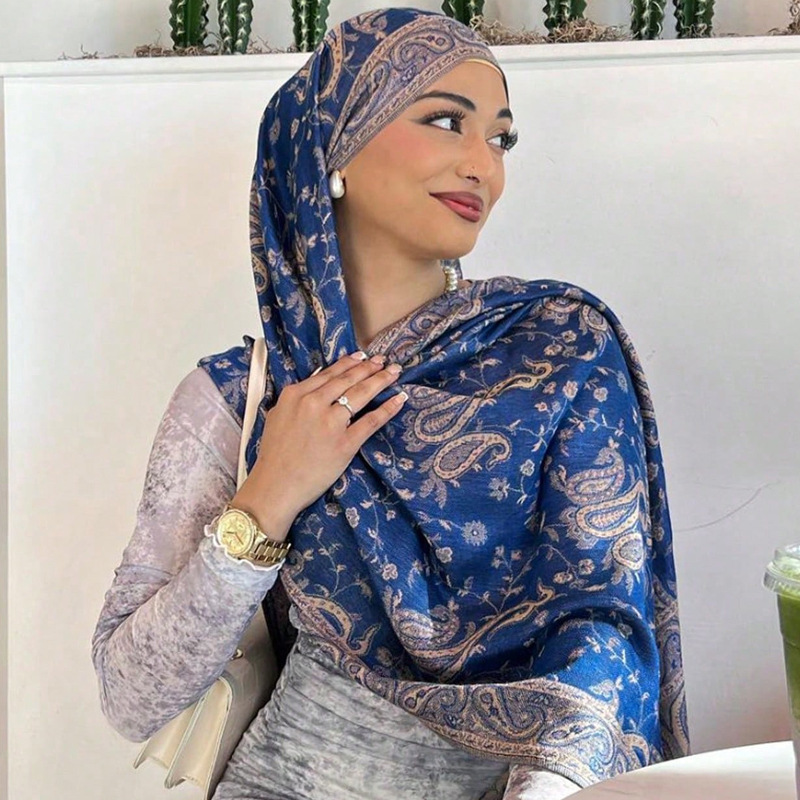 Nouvelle marque automne Pashmina châle dame Wrap Foulard chaud hiver foulards musulmans conception imprimer femme Foulard coton étoles écharpe