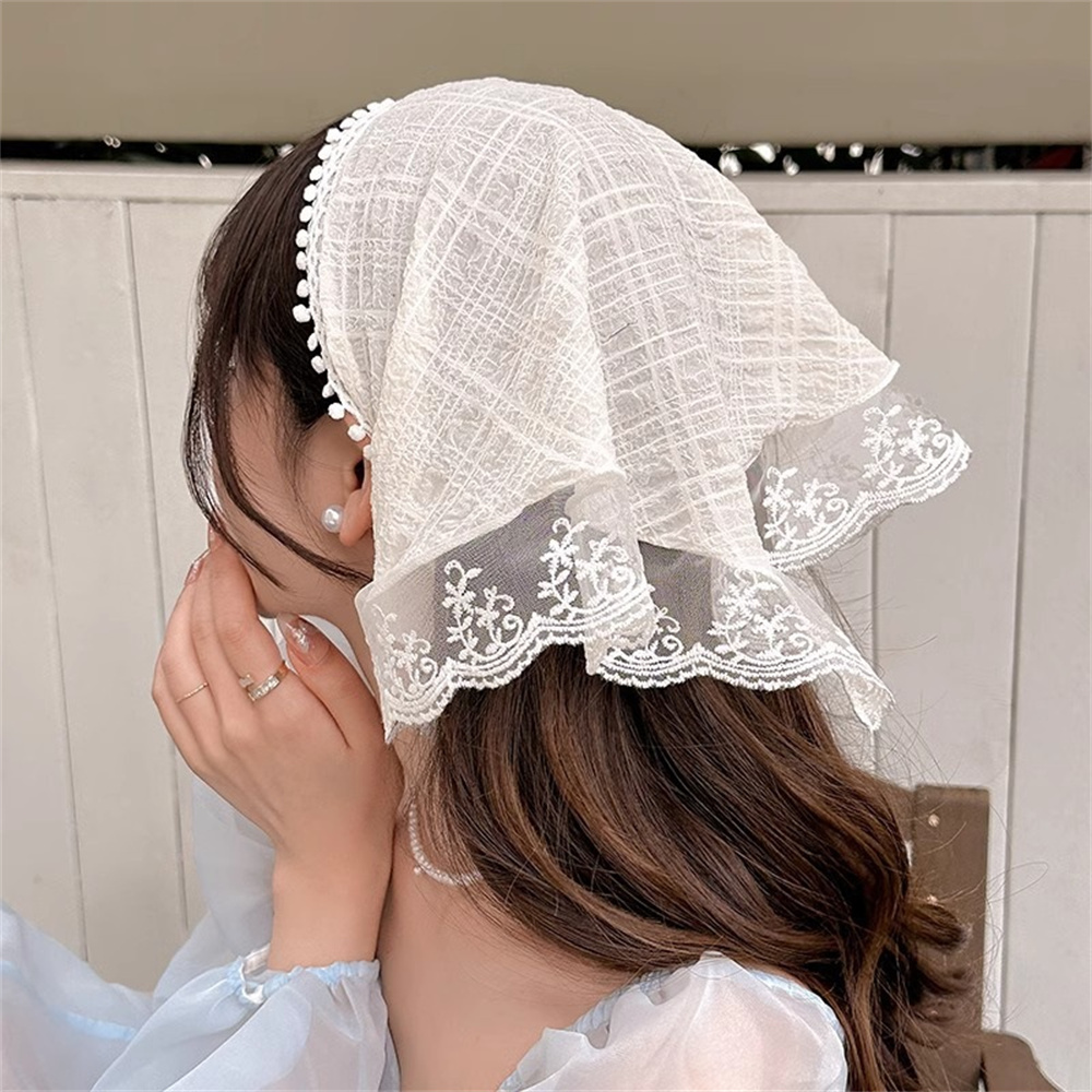 Foulards en dentelle, bandeaux en laine tricotée pour femmes et filles, écharpes pour cheveux, bandeaux de mode, serre-têtes féminins, coiffes