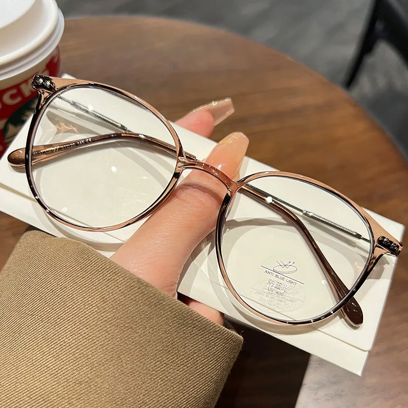 Lunettes rondes pour myopie, marque de luxe, blocage de la lumière bleue, pour femmes et hommes, Prescription, vue de près, dioptrie 0 à-4.0