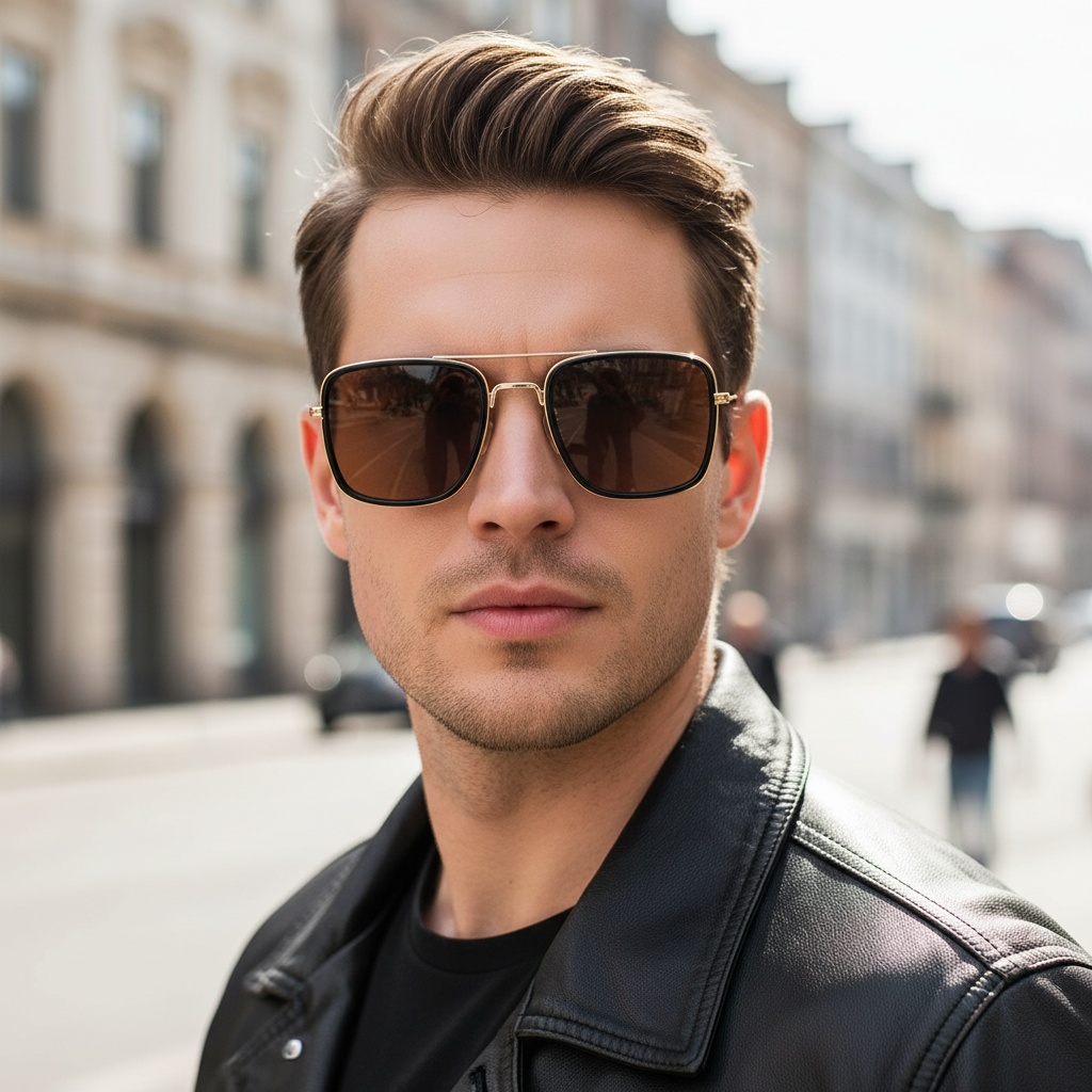 Lunettes de soleil carrées pour hommes et femmes, unisexe, polyvalentes pour la conduite et la Protection solaire en plein air, 9028