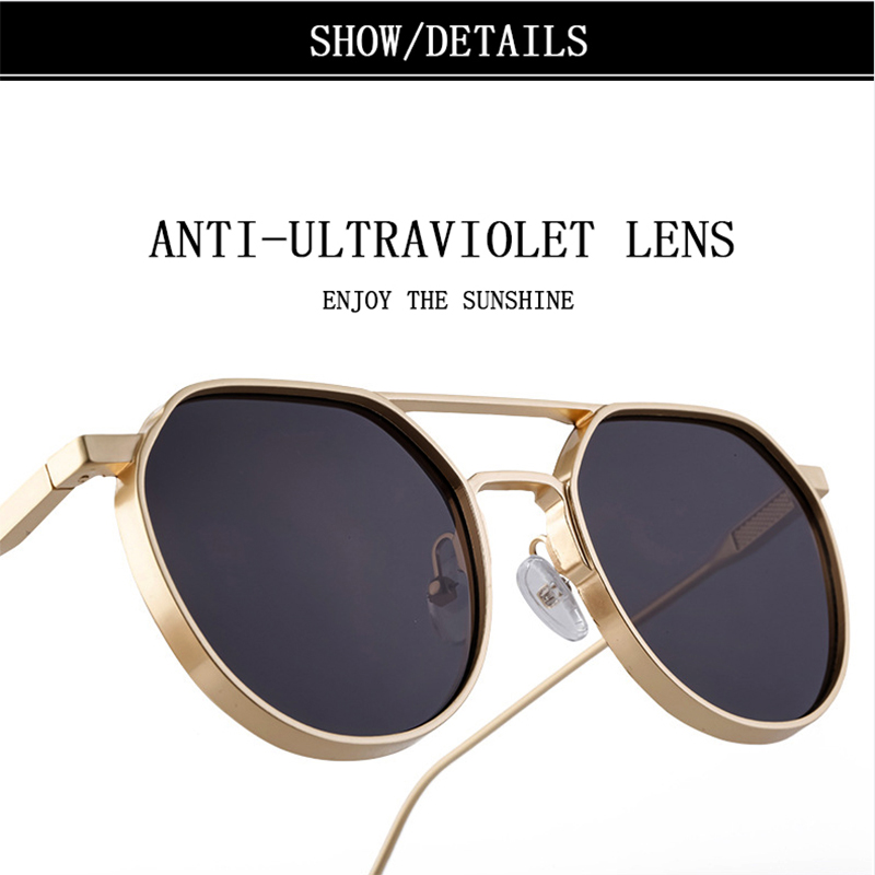 Lunettes De soleil en métal lourd pour hommes lunettes De soleil rondes Steampunk femmes à la mode Luxe Punk lunettes De mode Gafas De Sol Hombre Zonnebril