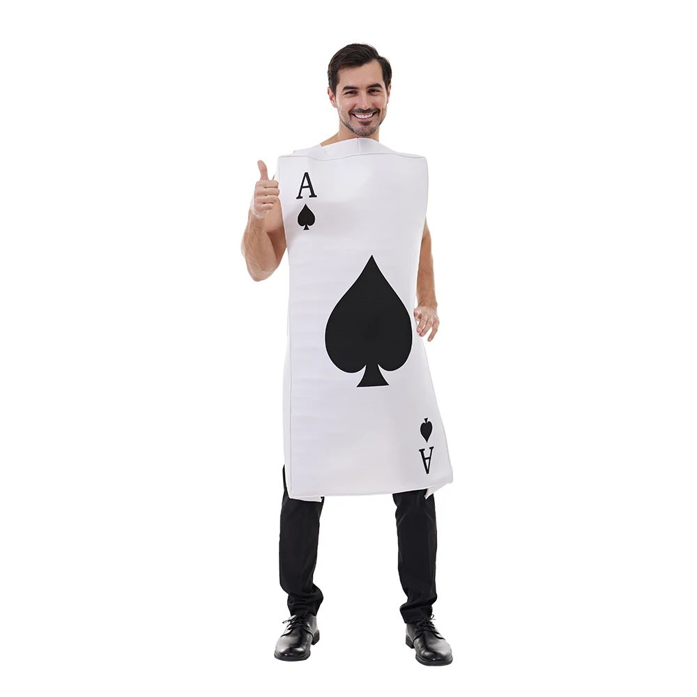 Eraspooky – Costume de poker amusant pour adultes, unisexe, tenue de cosplay en forme de pique, pour Halloween, carnaval, fête, déguisement
