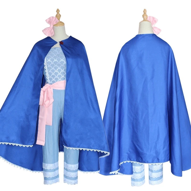 Costume de cosplay Anime Bo Peep pour femme, ensemble complet de bergère Bo Peep (haut, pantalon, cape) pour Halloween ou uniforme