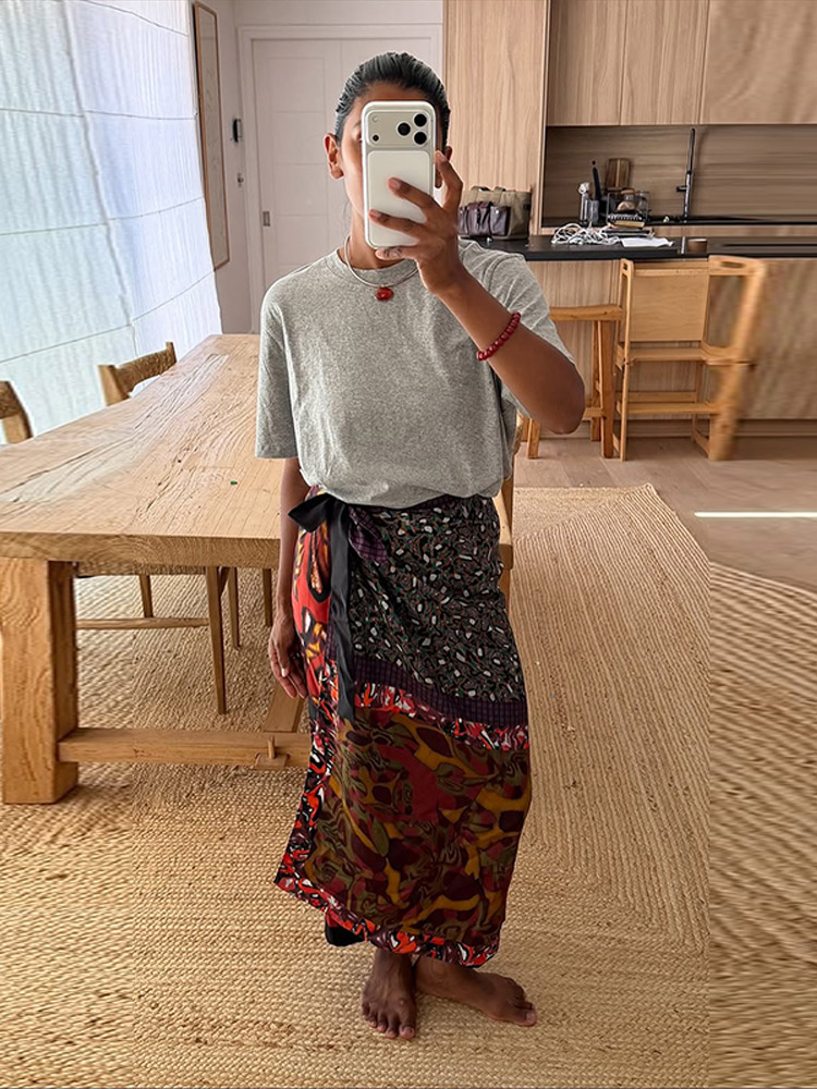 Jupe longue mi-longue droite ample à nouer pour femme, imprimé patchwork tendance, jupe courte chic, nouvelle collection printemps automne 2026, streetwear