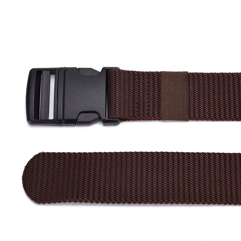 Ceinture tactique pour hommes, sans boucle en plastique métallique, ceinture tissée en toile de Nylon robuste, ceinture de couleur neutre pour l'extérieur, sangle de haute qualité
