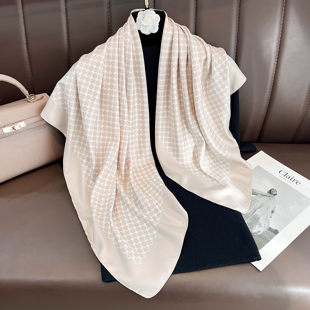 Écharpe de sauna 90x90cm pour femme, foulard, bandana, châle, hijab, quatre saisons, accessoires pour cheveux, nouvelle collection