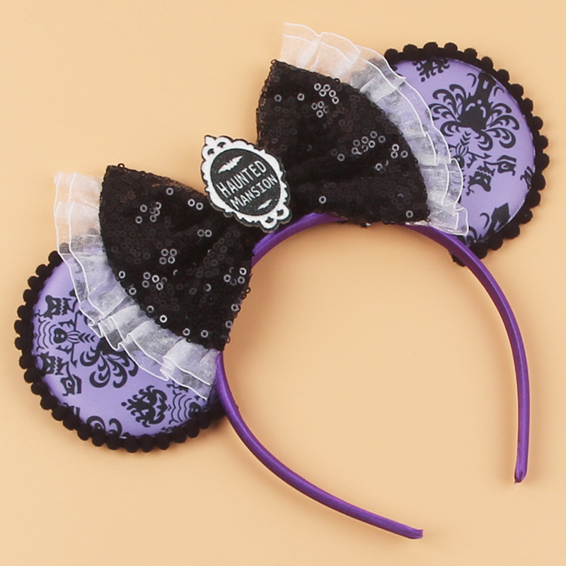 Bandeau mignon en forme de tête de souris de dessin animé, avec oreilles de dessin animé, nœuds à paillettes, bandeau pour cheveux, accessoires de coiffure pour fêtes et cosplay, jouets et cadeaux pour enfants et adultes.