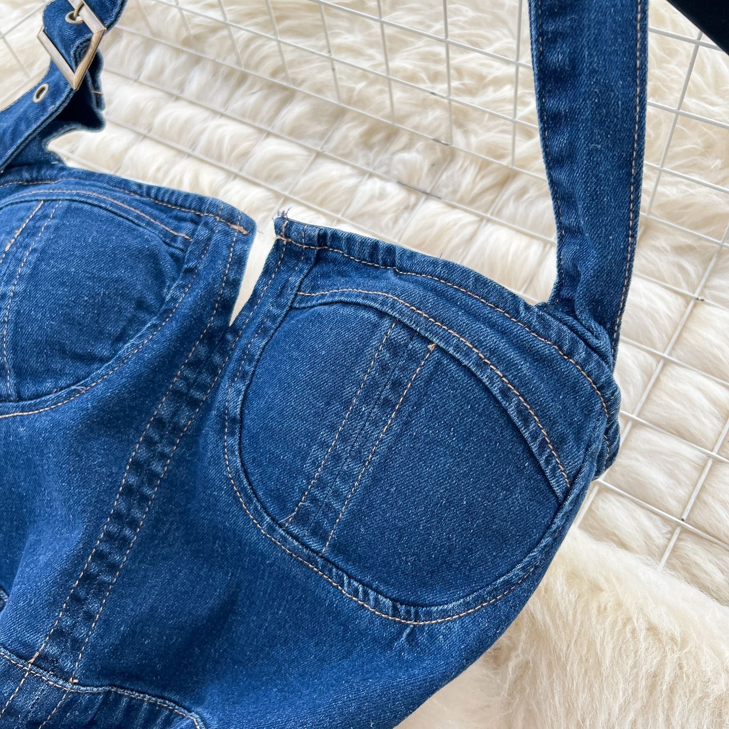 Robe longue en Denim pour femmes, Sexy, col licou, écharpe, Streetwear, portefeuille, hanche, sans manches, épissure élégante, Y2k, soirée, 2025