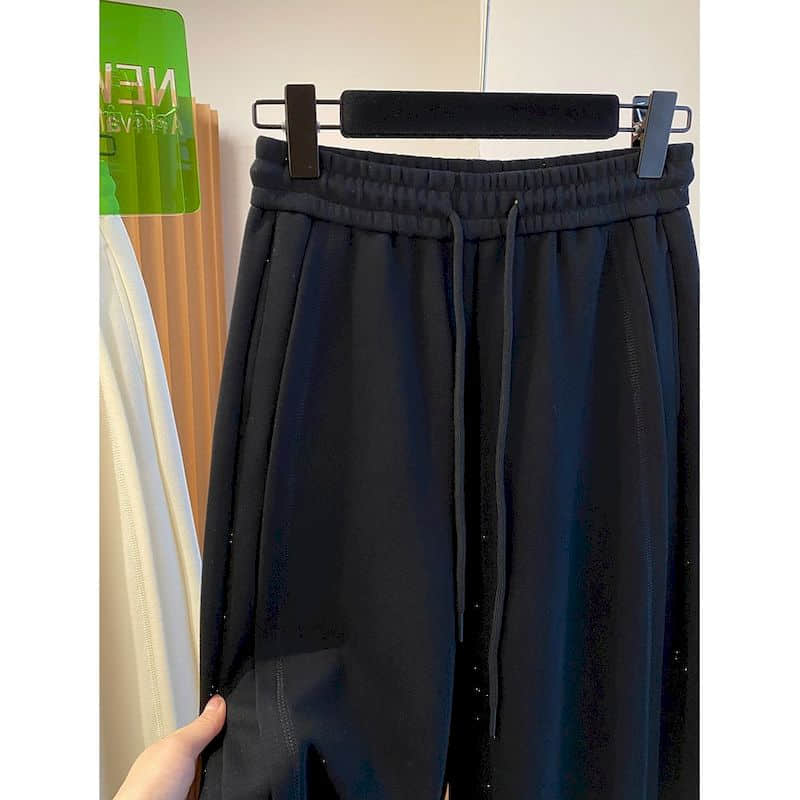 Pantalon cargo de style coréen pour femmes, survêtement décontracté, proximité wstring, taille élastique, vêtements sportifs fjStreetwear, sarouel