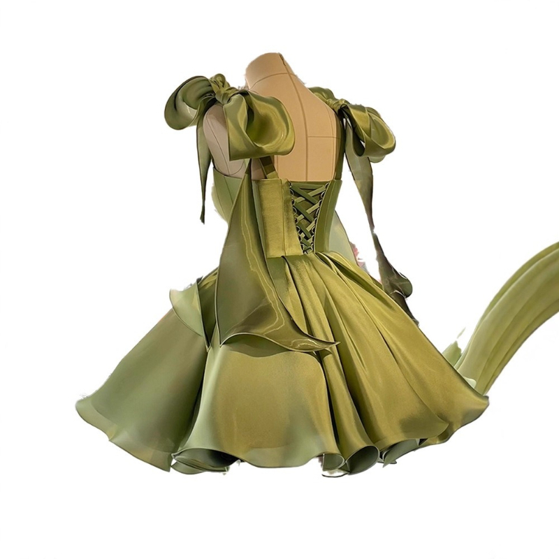 Robe Courte Femme, Robe de Soirée Coupe Trapèze, Style Y2K Streetwear, Élégante, Dos Nu, Sans Manches, Nœud, Taille Cintrée, pour Fête, Soirée, Travail 2026