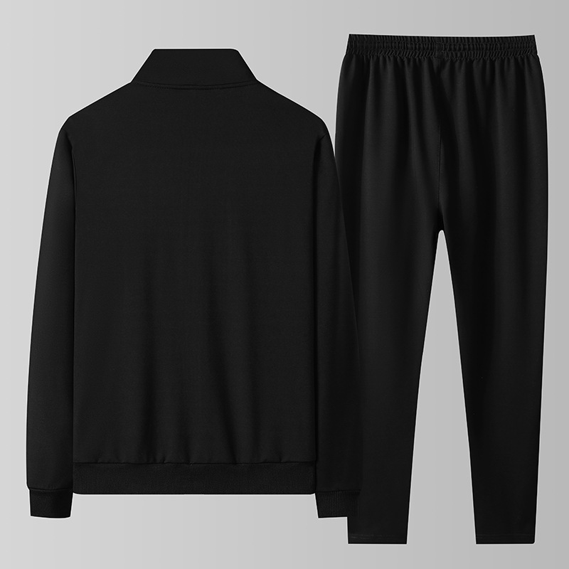 Ensemble de vêtements de sport pour homme, printemps automne, sweat-shirt à col montant fin, pantalon de course, veste légère, costume décontracté tendance en polyester