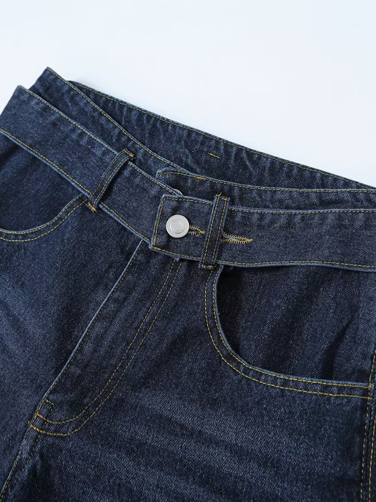 Jean chic à strass étoiles brillantes pour femme – Pantalon long droit taille mi-haute décontracté et polyvalent pour l'été et l'automne