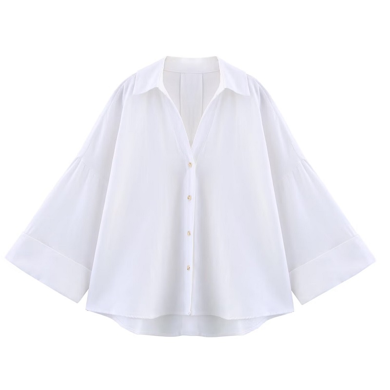 MUJER femmes chemises rayé surdimensionné chemises pour femmes à manches larges chemises et chemisiers décontractés femme blanc été hauts amples femme