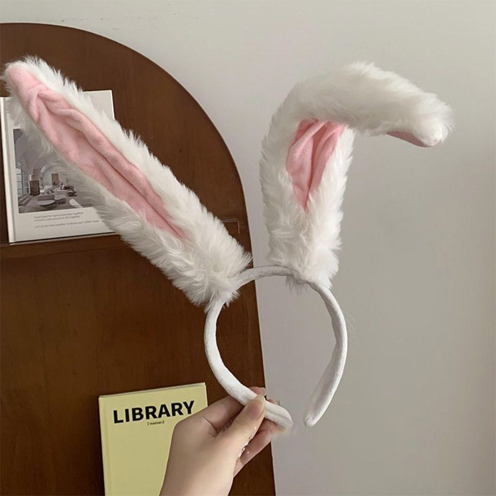 Serre-têtes en peluche douce avec oreilles de lapin, accessoires de coiffure pour cosplay de lapin, bandeaux mignons pour filles, accessoires photo, coiffures de fête, accessoires capillaires