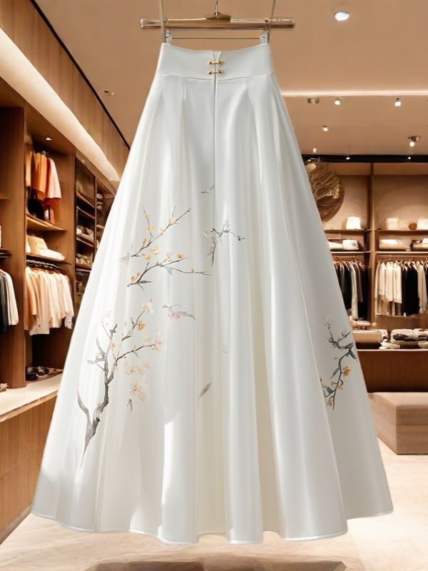 Tempérament mousseline de soie blanc Jupe Midi Faldas Mujer printemps été une ligne Юбки Jupe mode coréenne Ropa Mujer